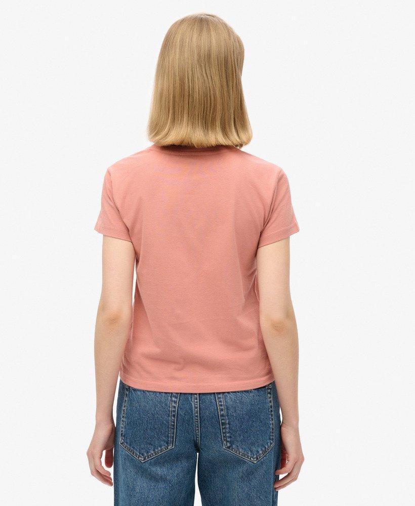 essential logo fitted tee in ash rose