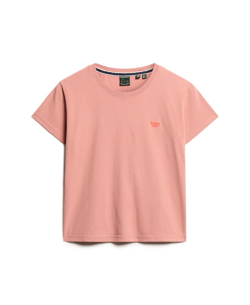 essential logo fitted tee in ash rose
