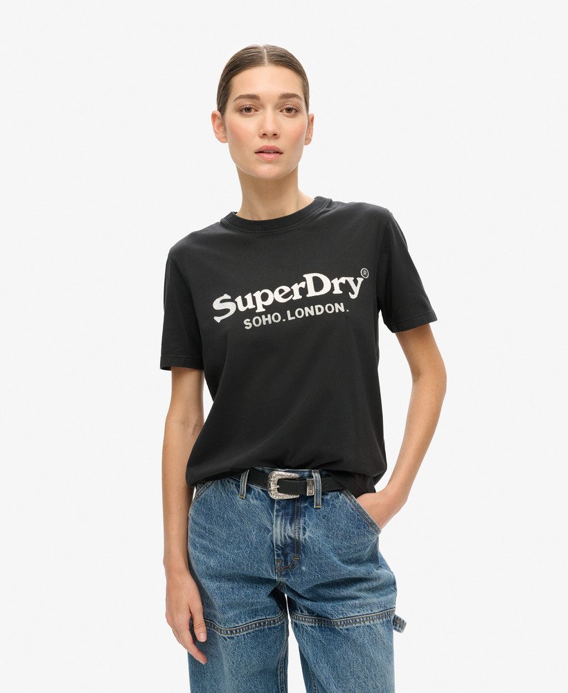 metallic venue relaxed tee in gitzwart