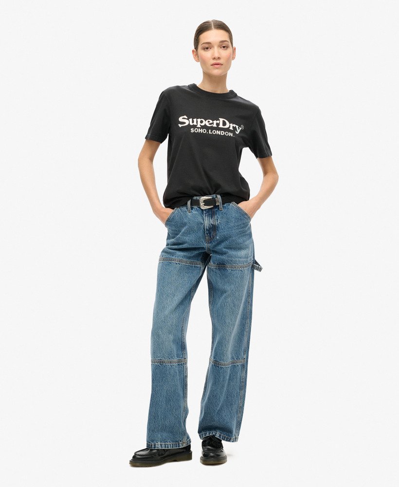metallic venue relaxed tee in gitzwart