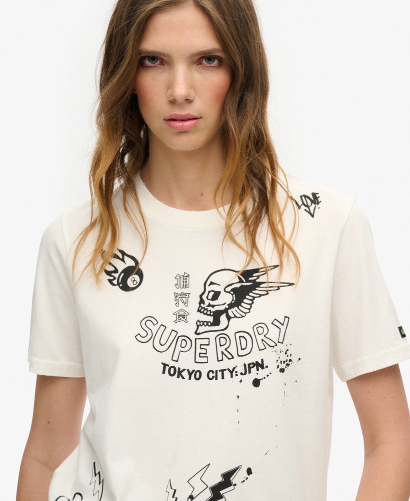 lo-fi punk poster relaxed t-shirt in winter white