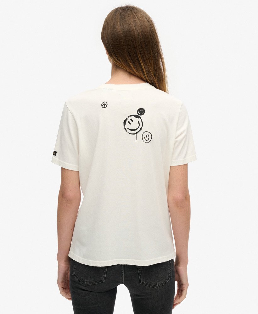 lo-fi punk poster relaxed t-shirt in winter white