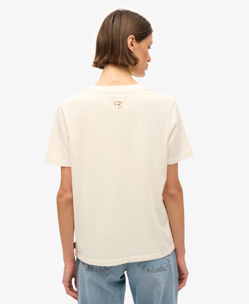 relaxed t-shirt met tattoo-opdruk in winterwit.