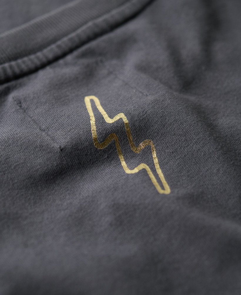 relaxed t-shirt met tattoo-tekst in ebbenhout