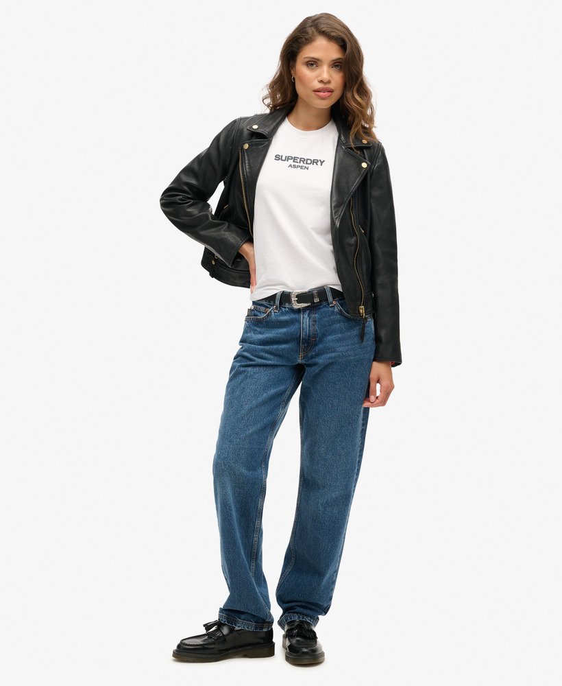 sport luxe graphic fitted t-shirt in brilliant white