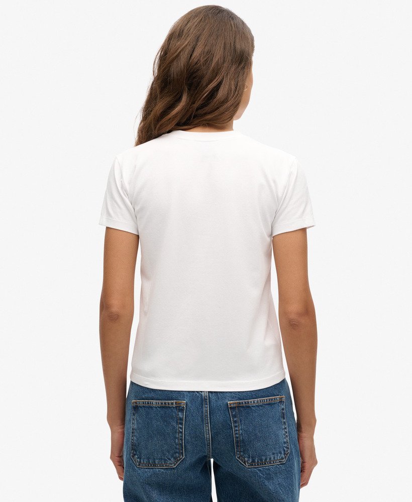 sport luxe graphic fitted t-shirt in brilliant white