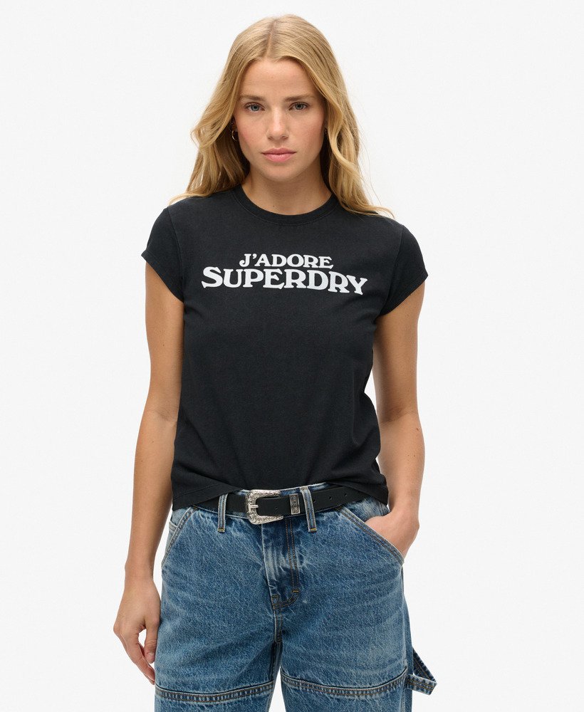 sport luxe graphic t-shirt met korte mouwen in zwart