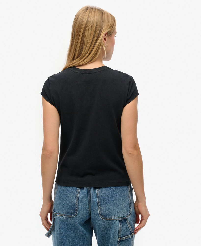 sport luxe graphic t-shirt met korte mouwen in zwart