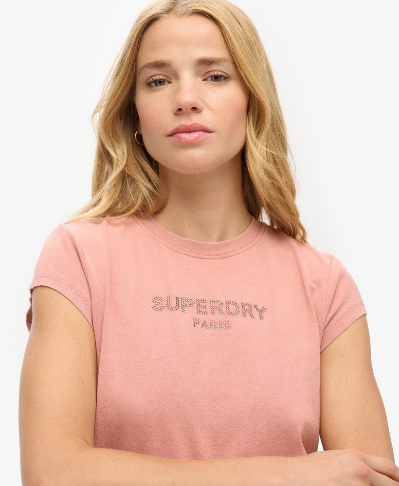 sport luxe graphic t-shirt met korte mouwen in ash rose