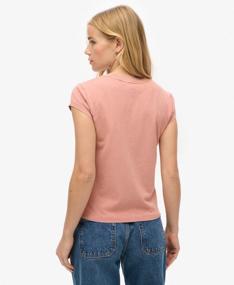 sport luxe graphic t-shirt met korte mouwen in ash rose