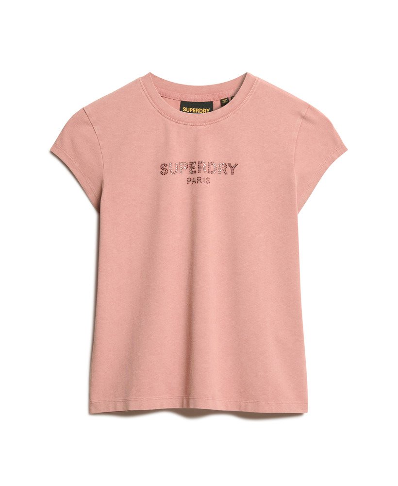 sport luxe graphic t-shirt met korte mouwen in ash rose