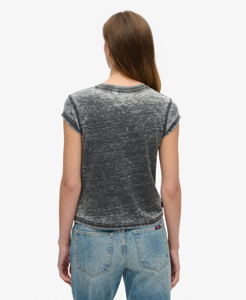 biker rock graphic t-shirt in zwart