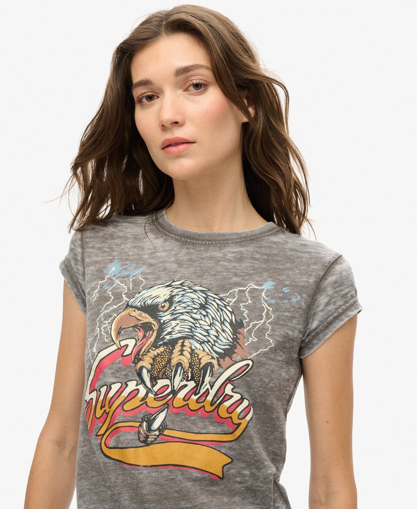 biker rock graphic t-shirt in vintage black