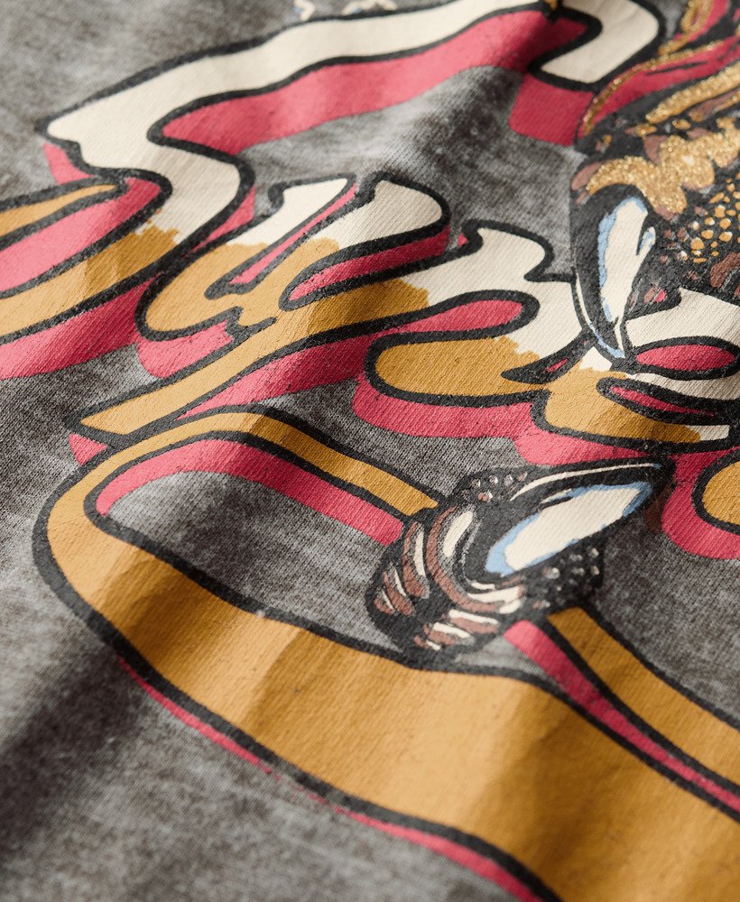biker rock graphic t-shirt in vintage black