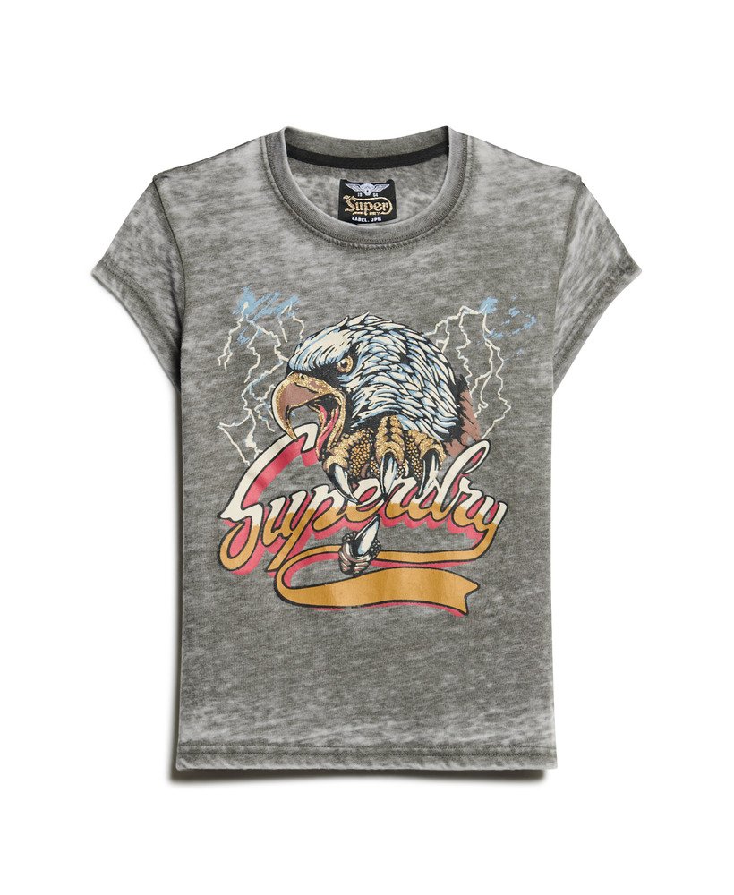 biker rock graphic t-shirt in vintage black