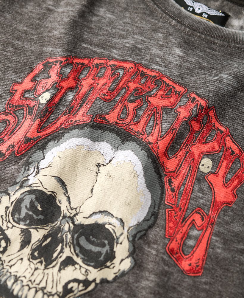 biker rock graphic t-shirt in bison black