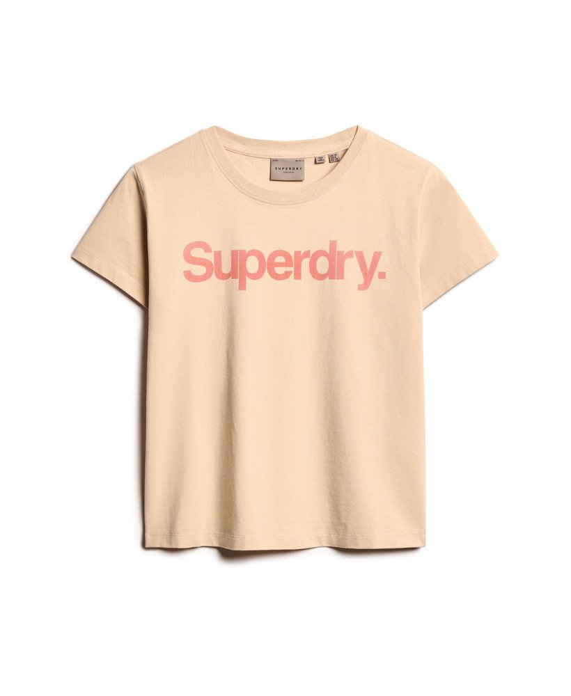 core logo city fitted t-shirt in frappe beige