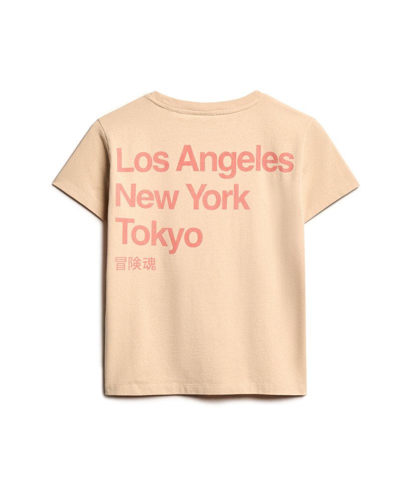 core logo city fitted t-shirt in frappe beige