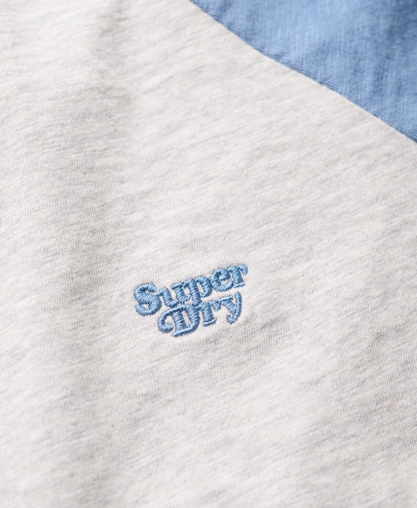 essential logo slub retro t-shirt in wedgewood blueglacier grey