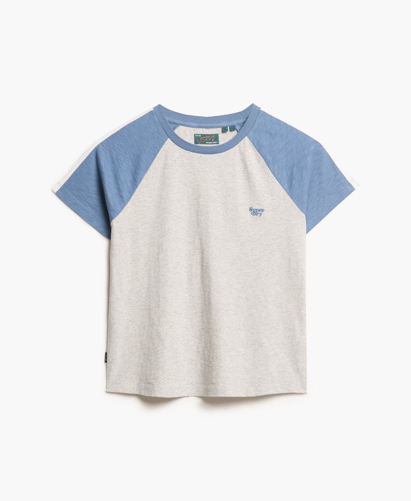 essential logo slub retro t-shirt in wedgewood blueglacier grey