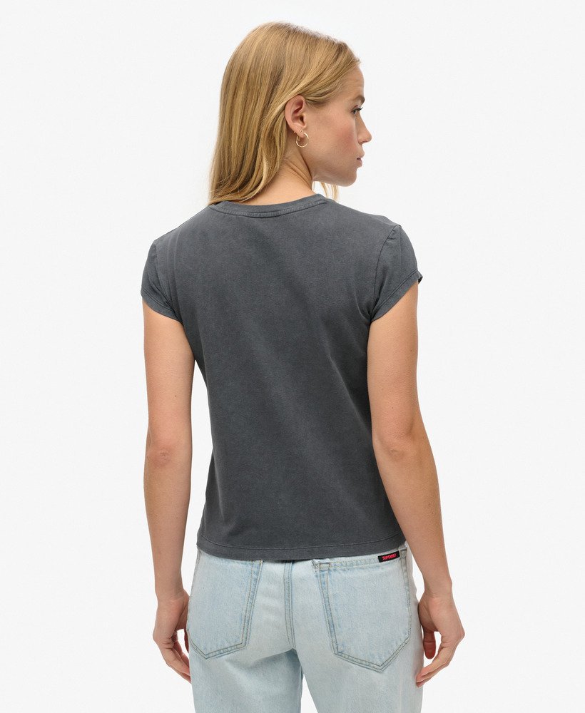 sport luxe graphic t-shirt met korte mouwen in ebony