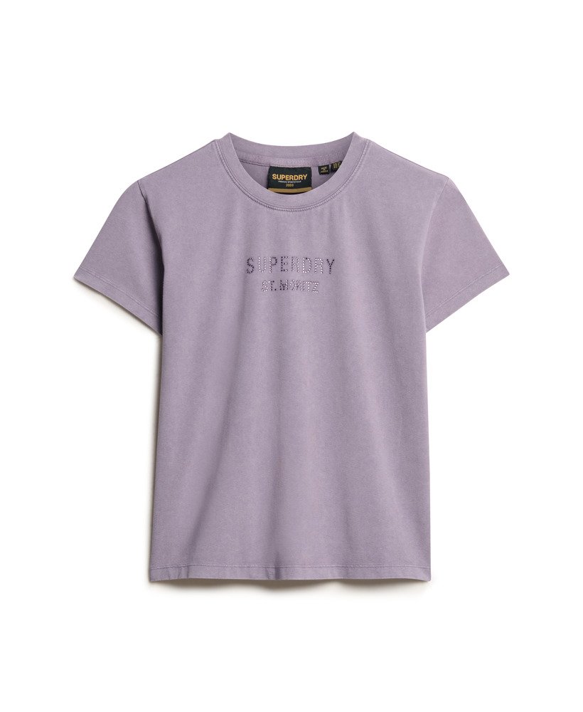 sport luxe graphic fitted t-shirt in purple sage