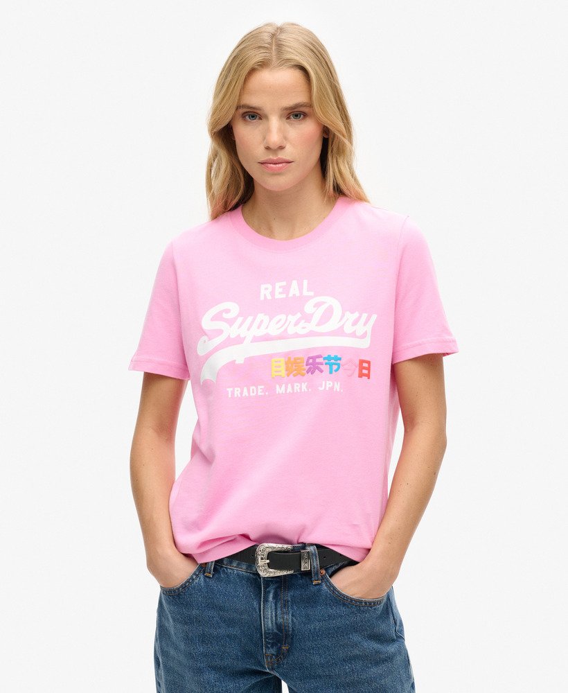 vintage logo pop entry t-shirt in marne pink