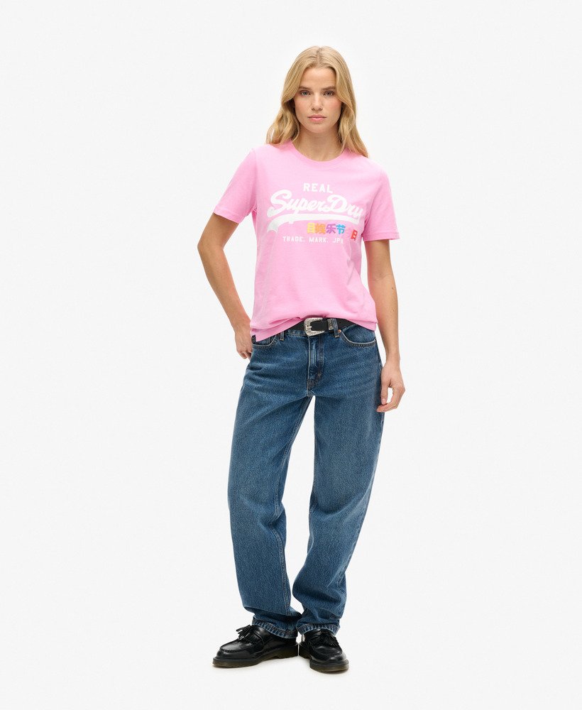 vintage logo pop entry t-shirt in marne pink