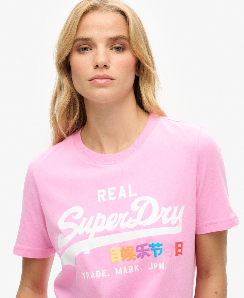 vintage logo pop entry t-shirt in marne pink