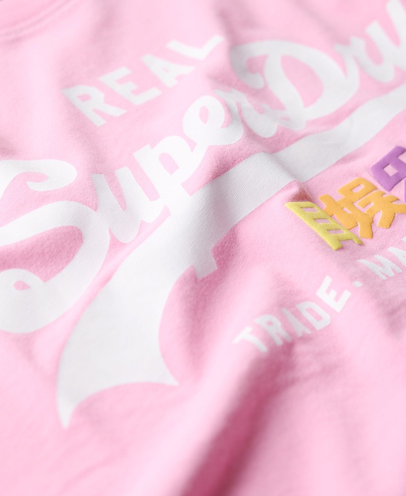 vintage logo pop entry t-shirt in marne pink
