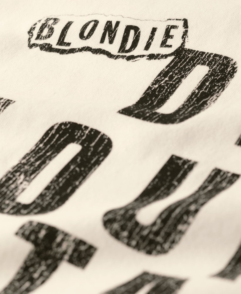 blondie x superdry aansluitend t-shirt in nieuw krijtwit
