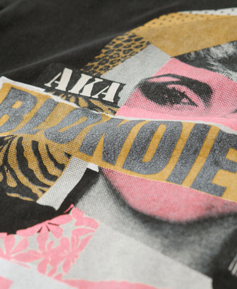 blondie x superdry aansluitend t-shirt in gewassen zwart