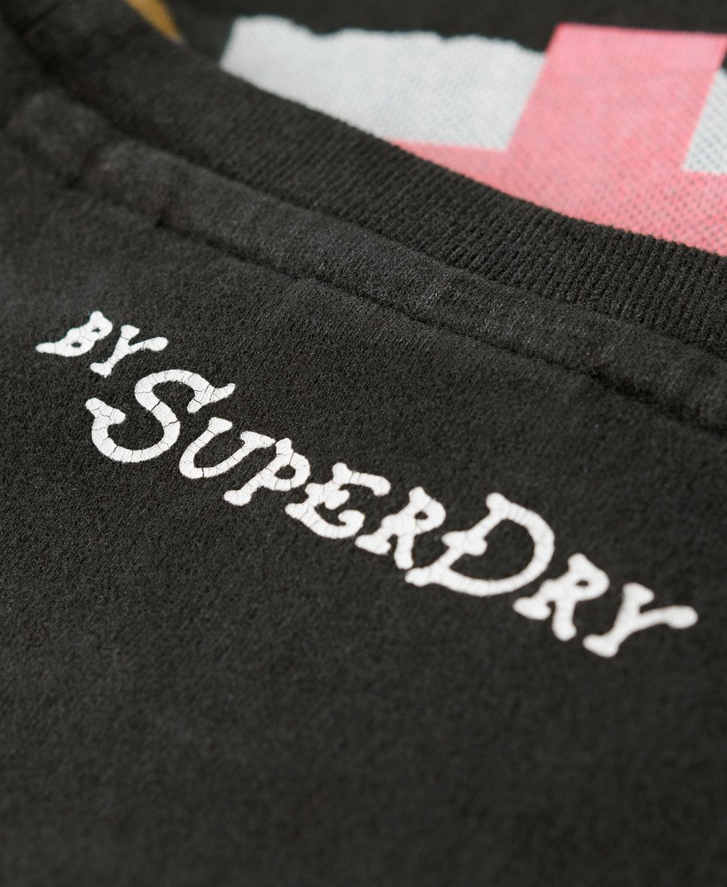 blondie x superdry aansluitend t-shirt in gewassen zwart