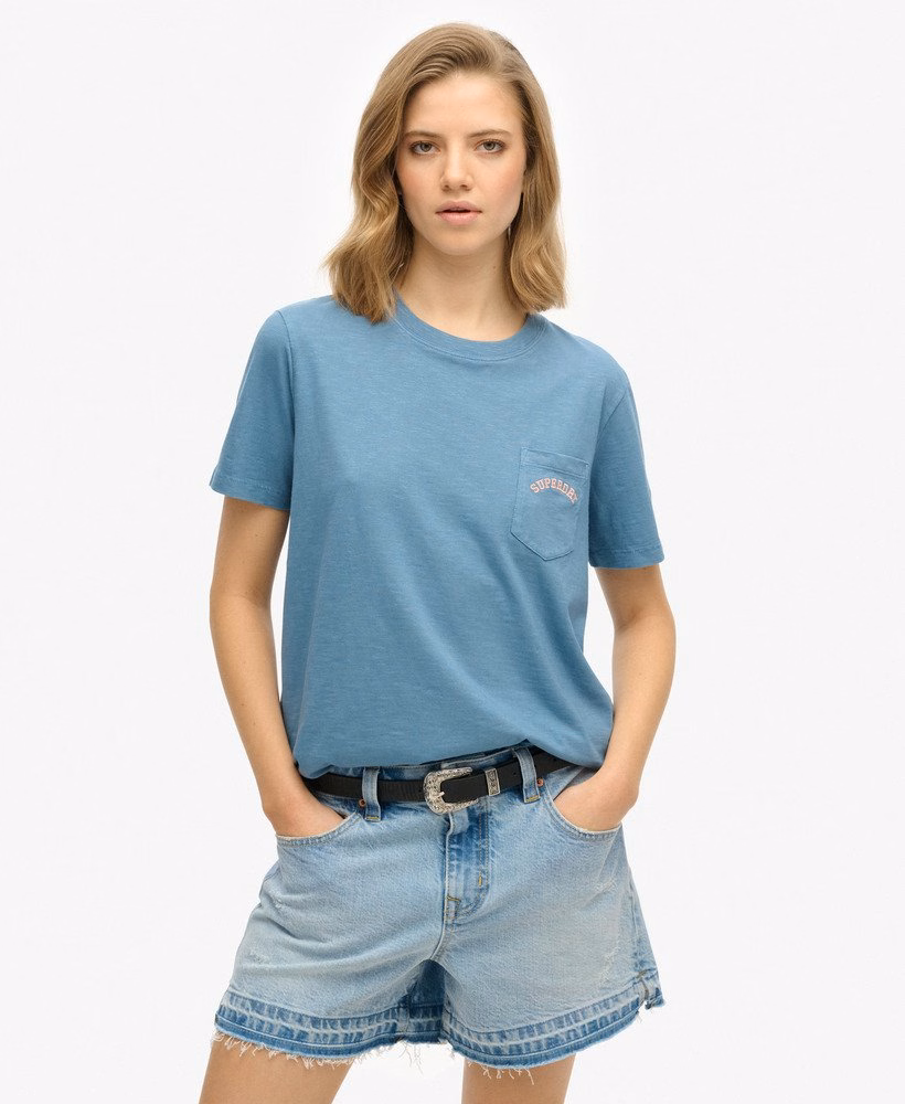 Essential Logo Garment Dye Pocket T-Shirt