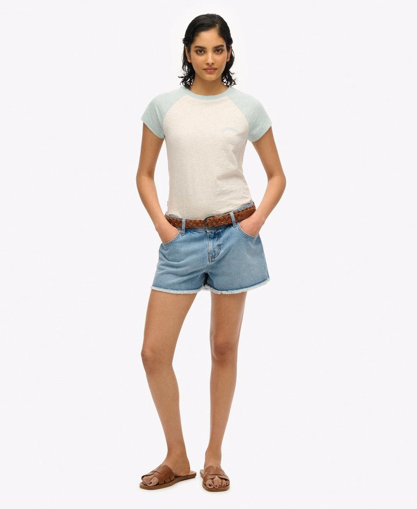 T-shirt met Essential-logo van biologisch katoen en raglanlengte.