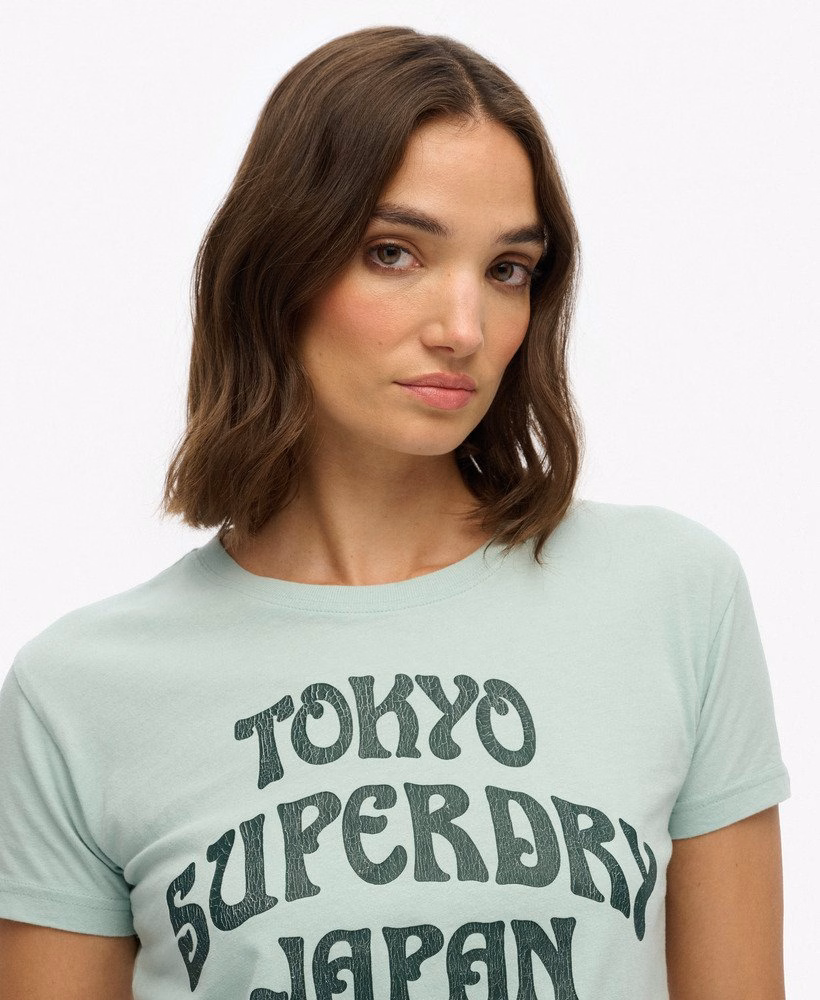T-shirt met surflogo en aansluitende pasvorm
