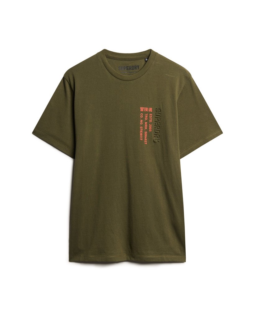 oversized utility sport logo t-shirt in legergroen kaki