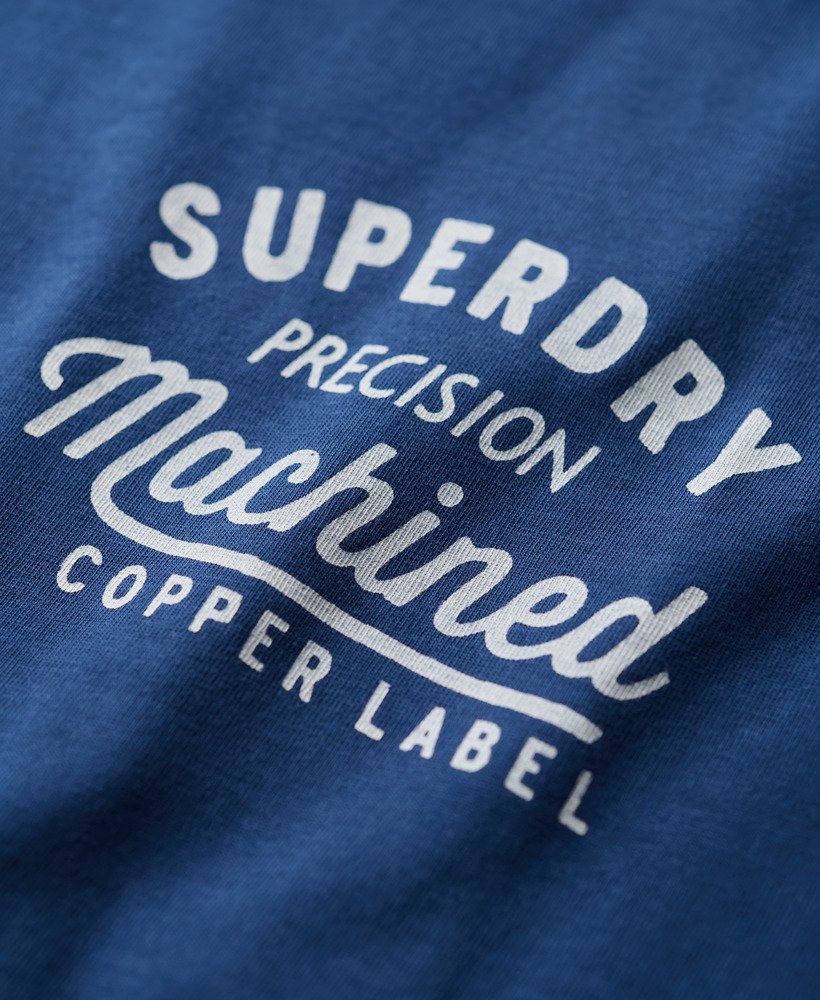 oversized copper label t-shirt met grafische print op de borst in pilot mid blue.