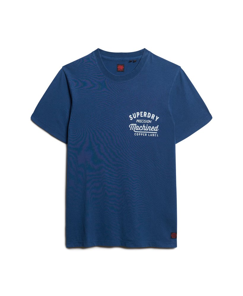 oversized copper label t-shirt met grafische print op de borst in pilot mid blue.