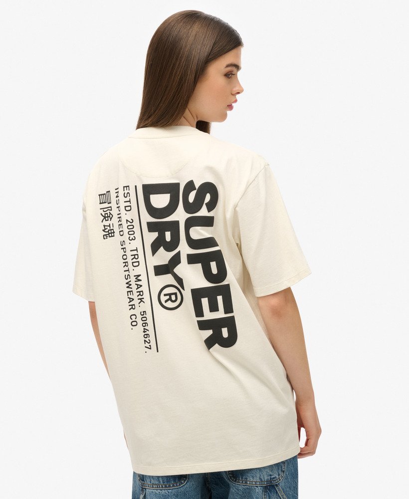oversized utility sport logo t-shirt in nordic bone grey