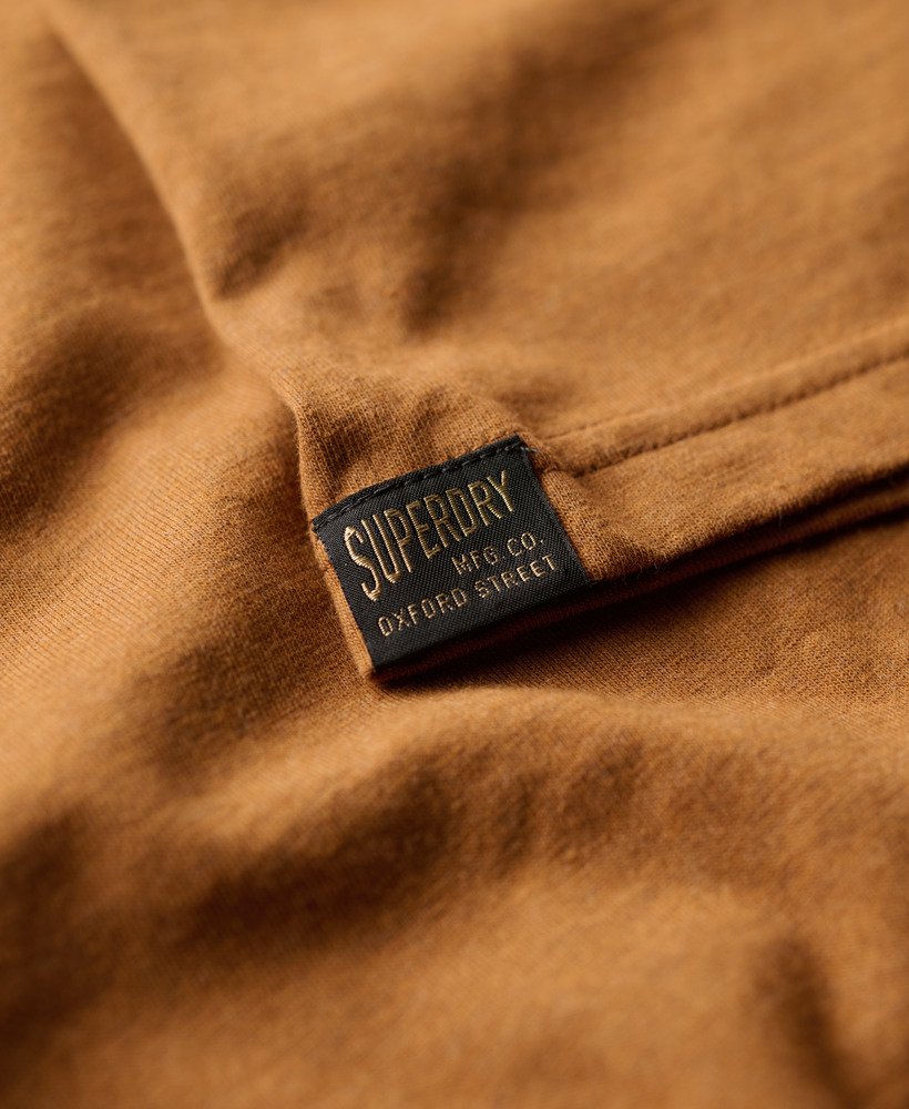 oversized machined goods werkshirt in donker tabaksbruin gemêleerd
