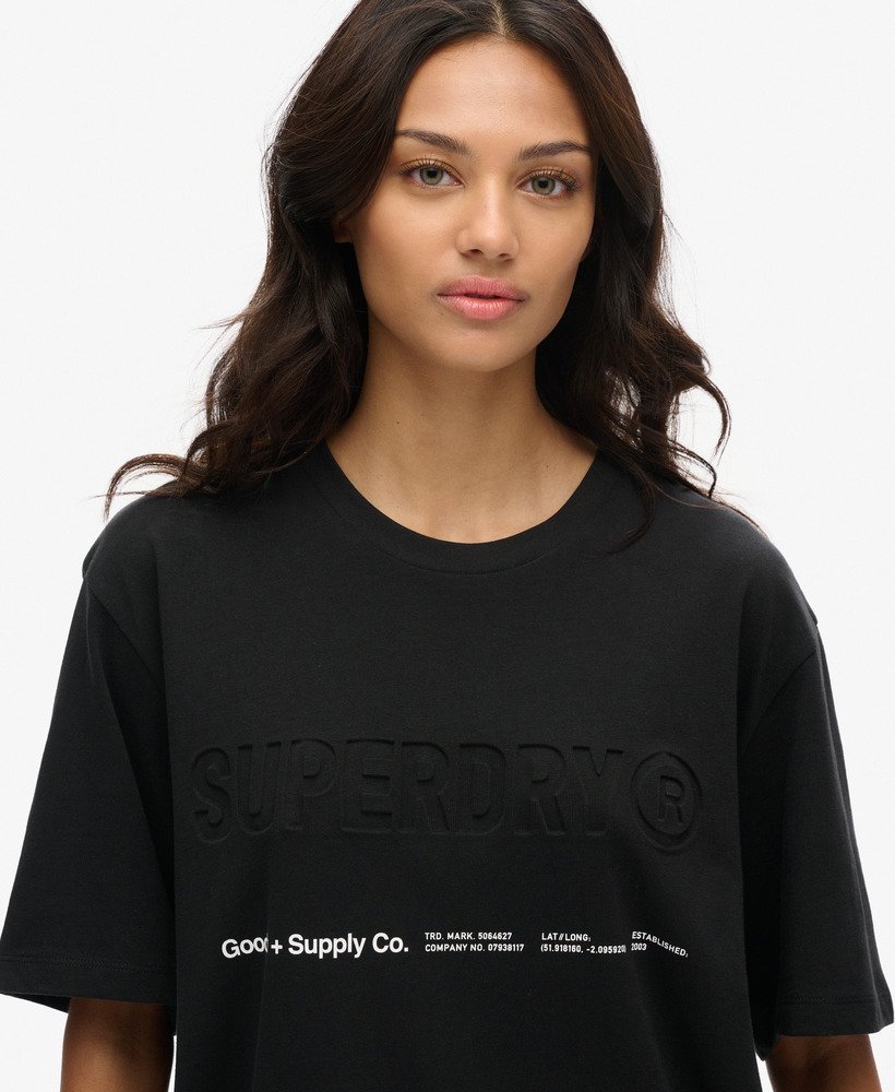 oversized utility sport logo t-shirt in zwart