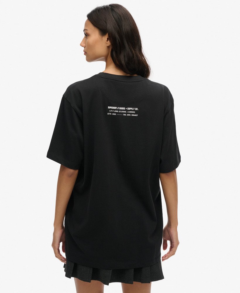 oversized utility sport logo t-shirt in zwart