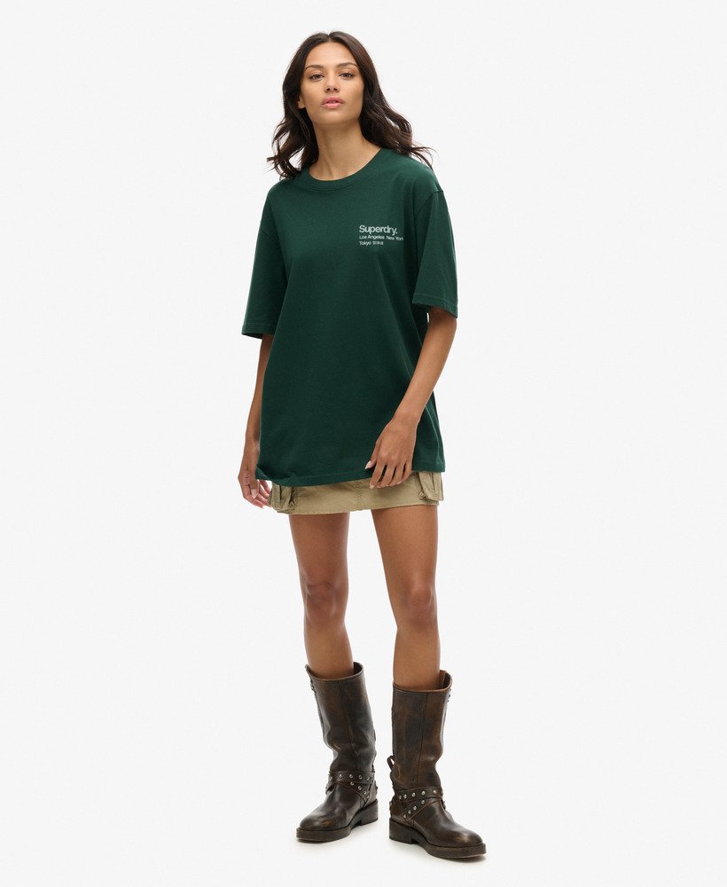 oversized t-shirt met core logo city in emailgroen