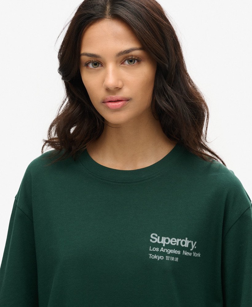 oversized t-shirt met core logo city in emailgroen