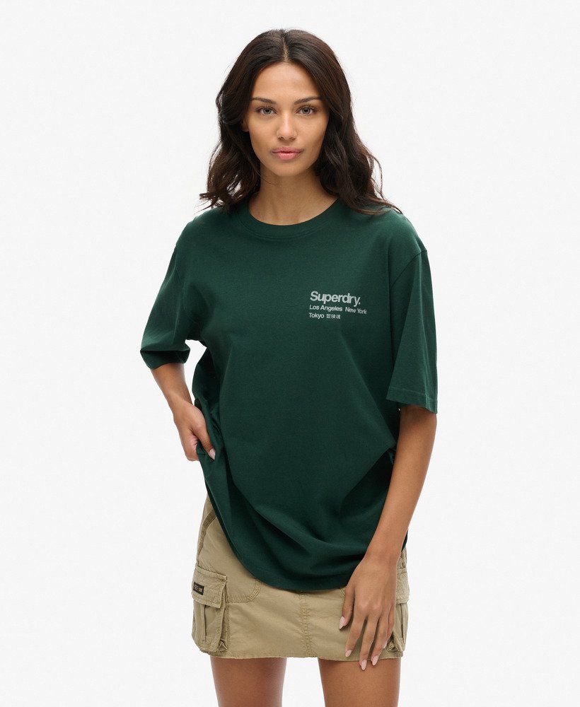 oversized t-shirt met core logo city in emailgroen