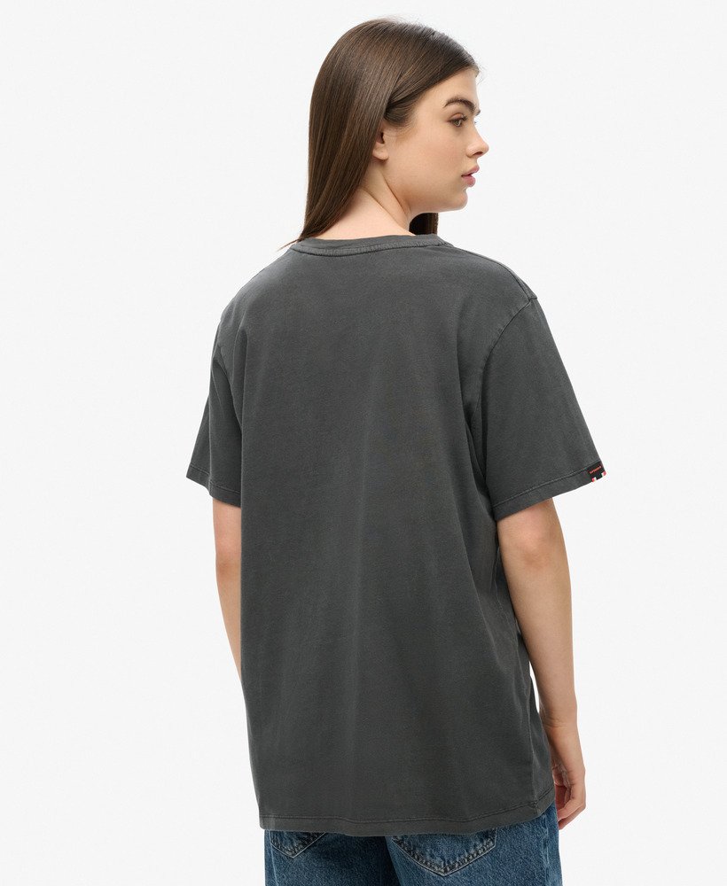 oversized klassiek basic t-shirt in gewassen gitzwart.
