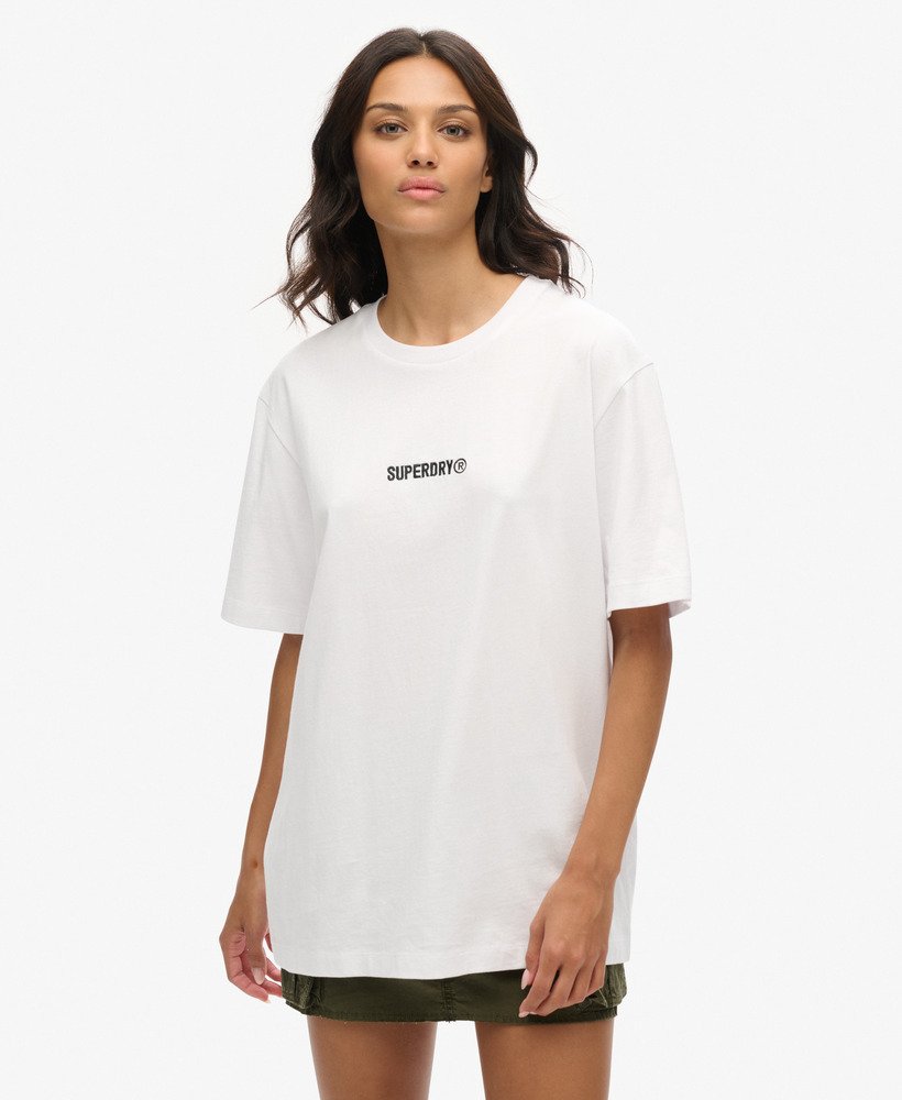 oversized t-shirt met micrologo in stralend wit.