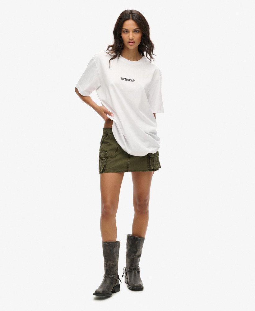 oversized t-shirt met micrologo in stralend wit.