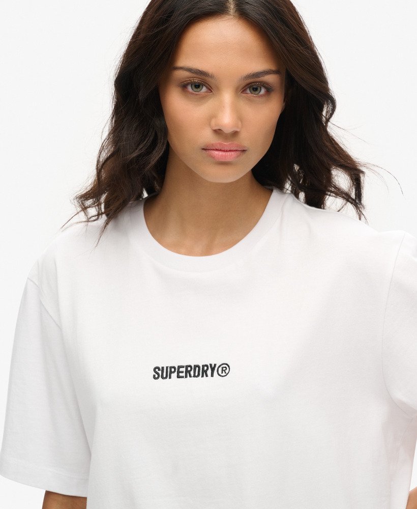 oversized t-shirt met micrologo in stralend wit.